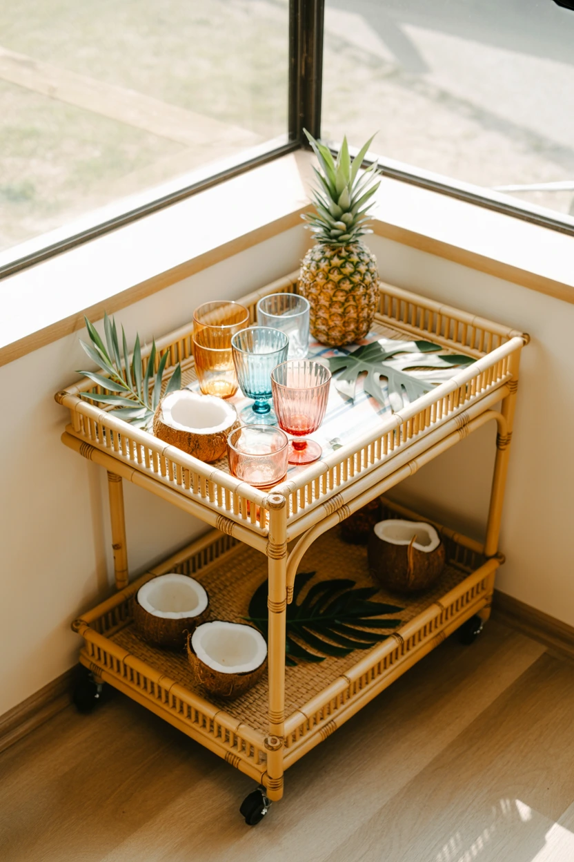 bamboo bar cart