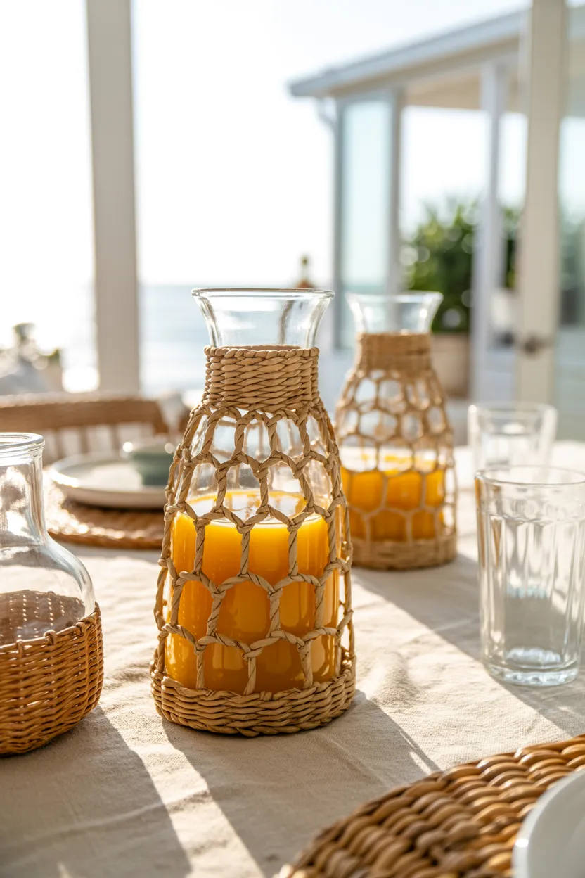 woven seagrass bottle wraps