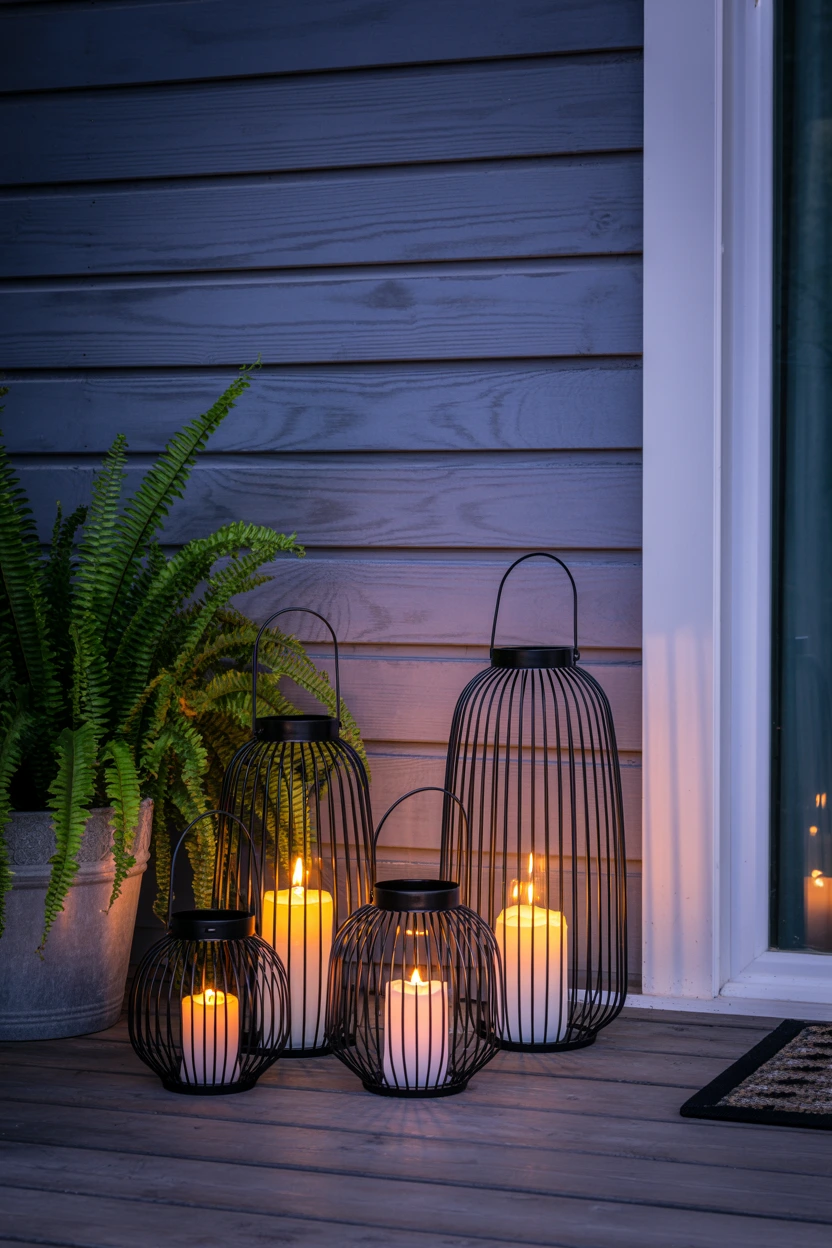 tapered candle lanterns