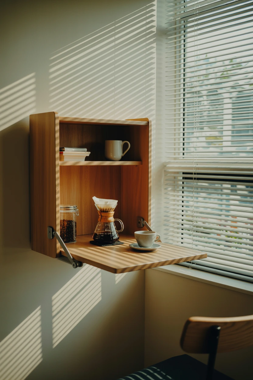 fold-down wall desk corner