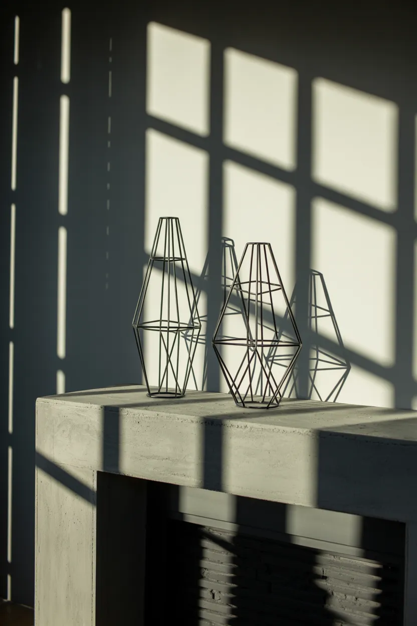 geometric metal sculptures