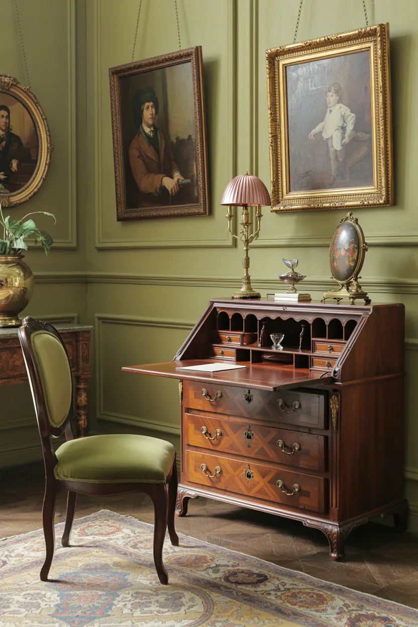 vintage bureau secretary desk