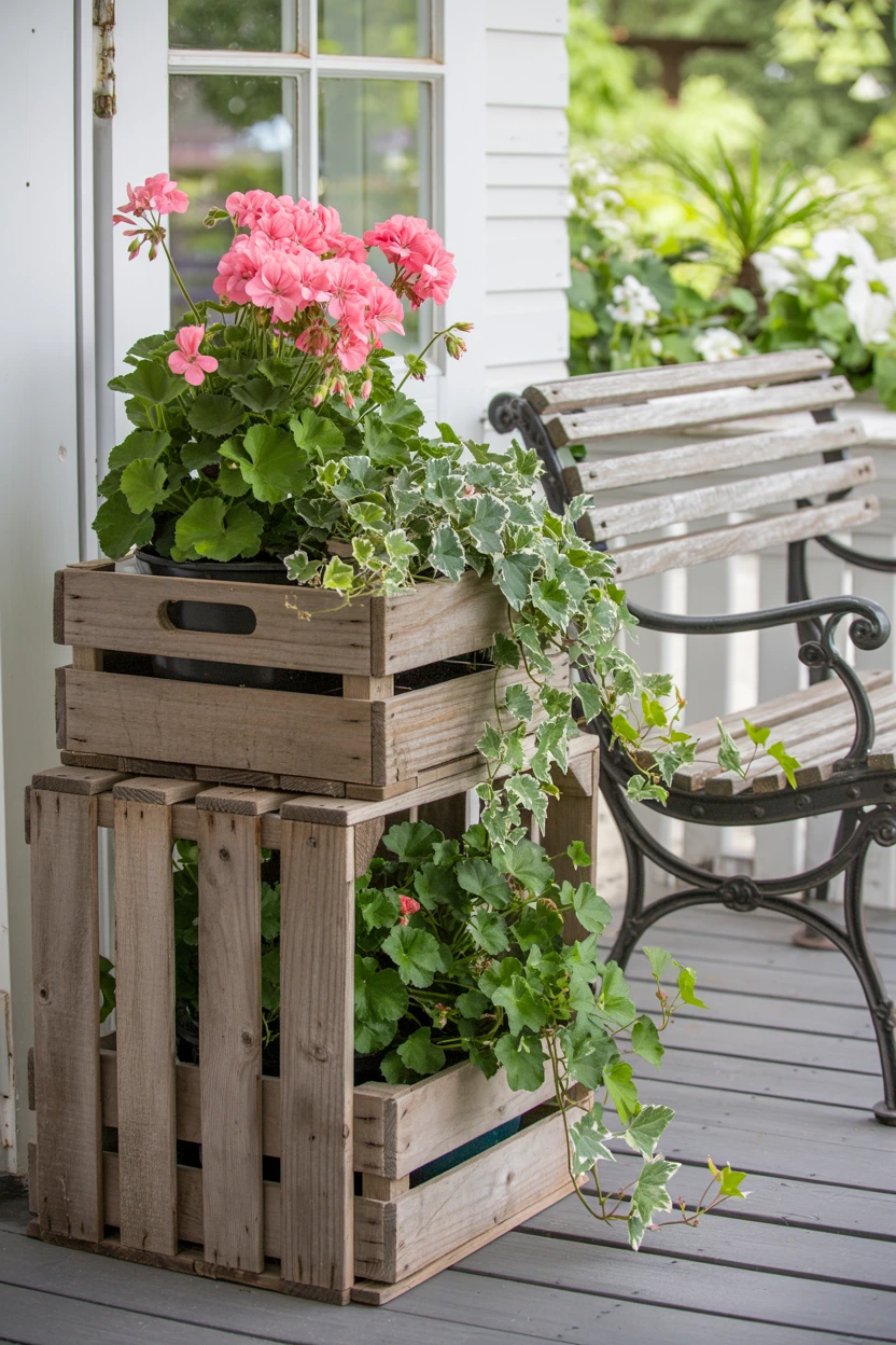 rustic wooden crates
