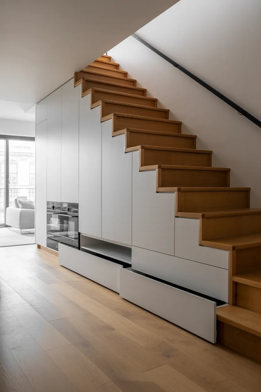 under-stair built-in cabinets