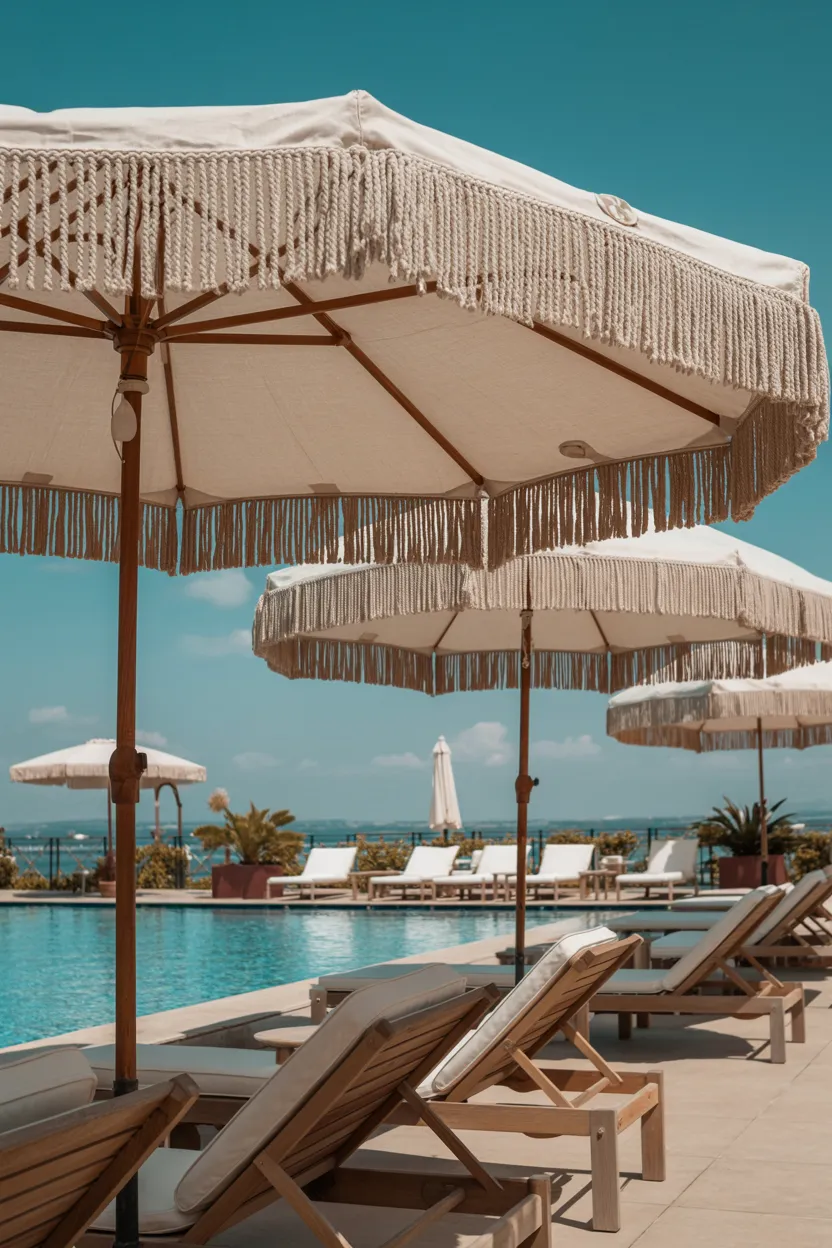fringe canvas umbrellas