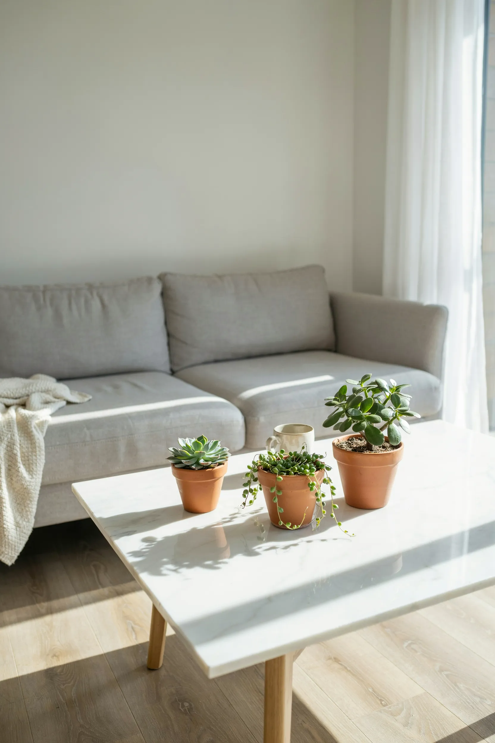 petite potted succulents