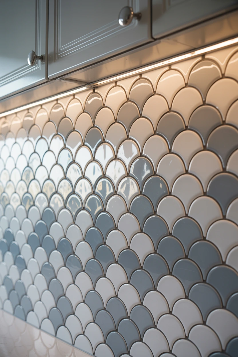 scalloped fan tiles