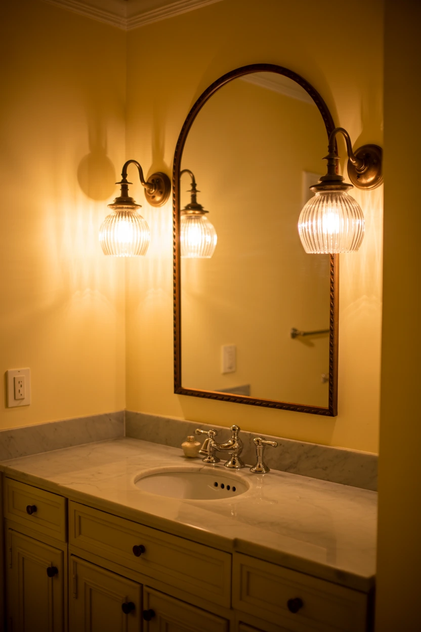 vintage-style brass wall sconces