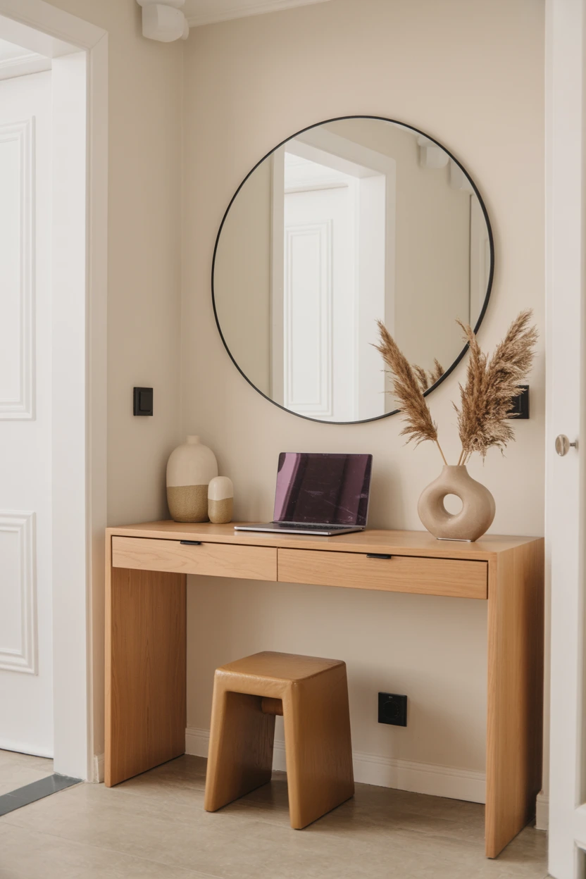narrow entryway console workstation
