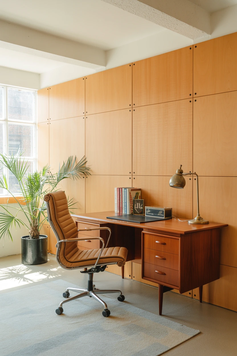 plywood feature wall