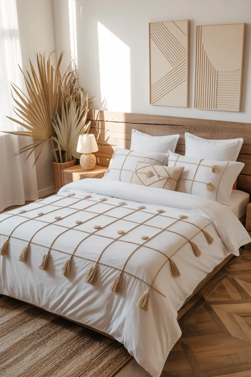 tufted geometric duvets