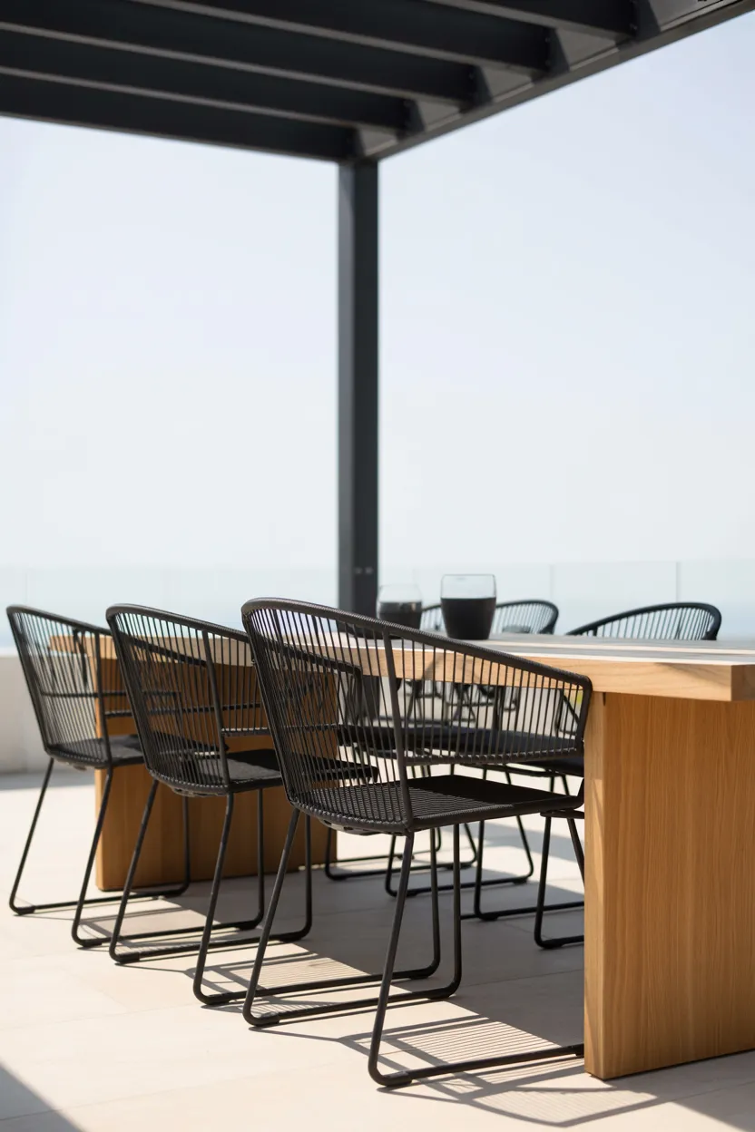 sleek black dining chairs