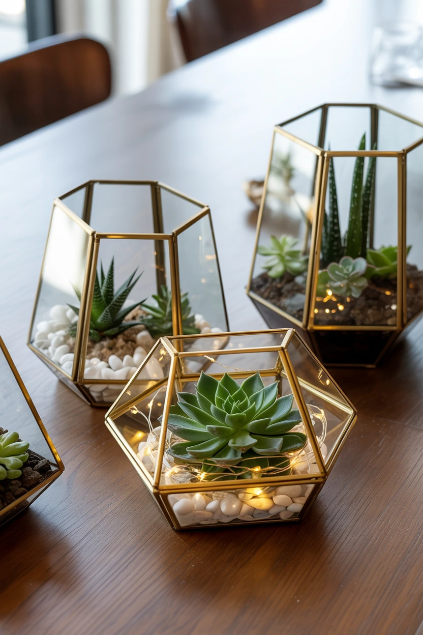 geometric terrarium table pieces