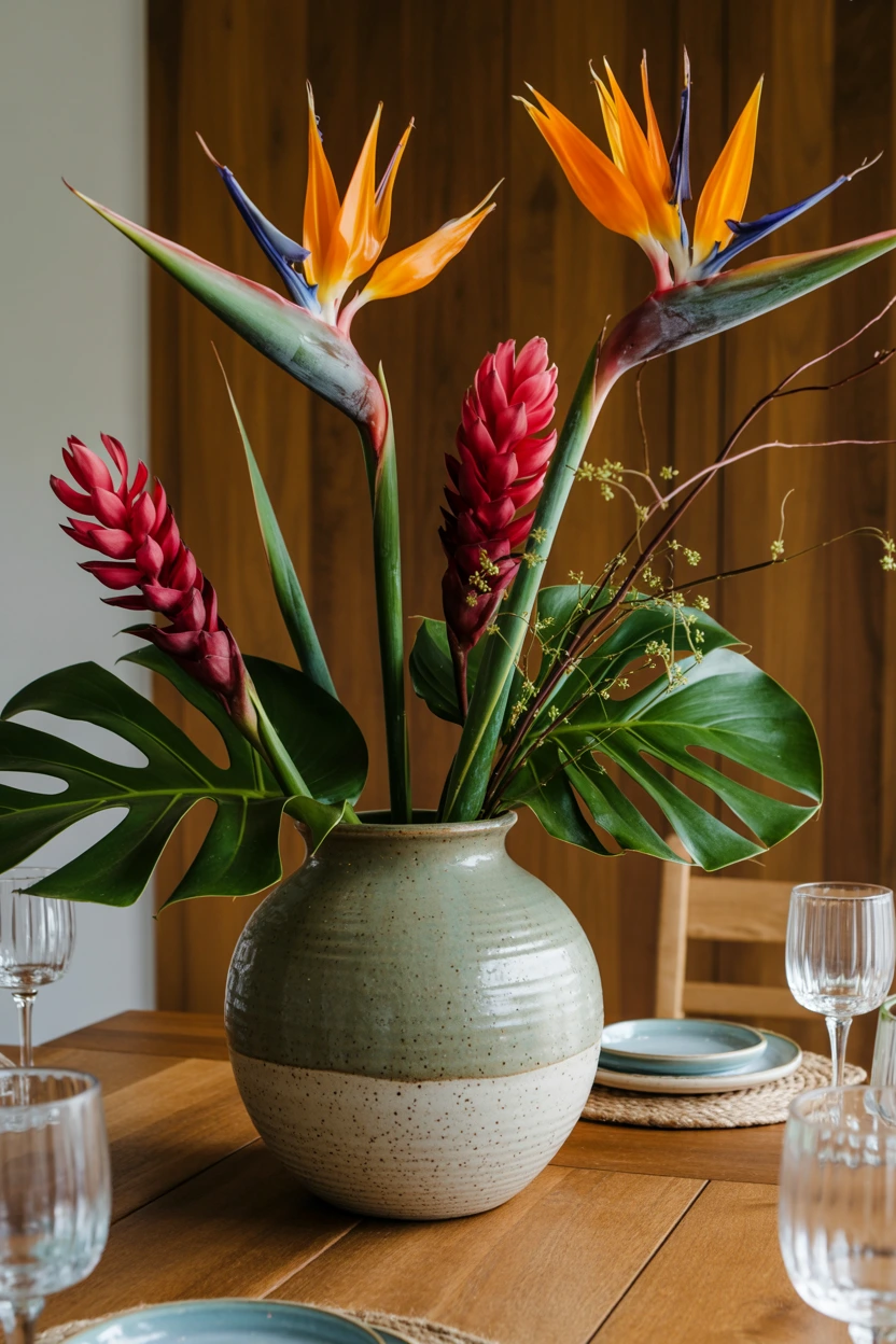 floral tropical centerpieces