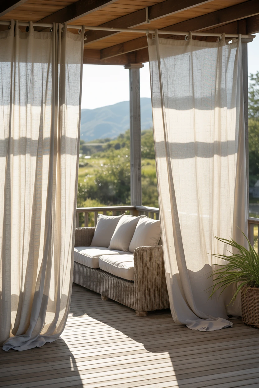 flowing linen curtains