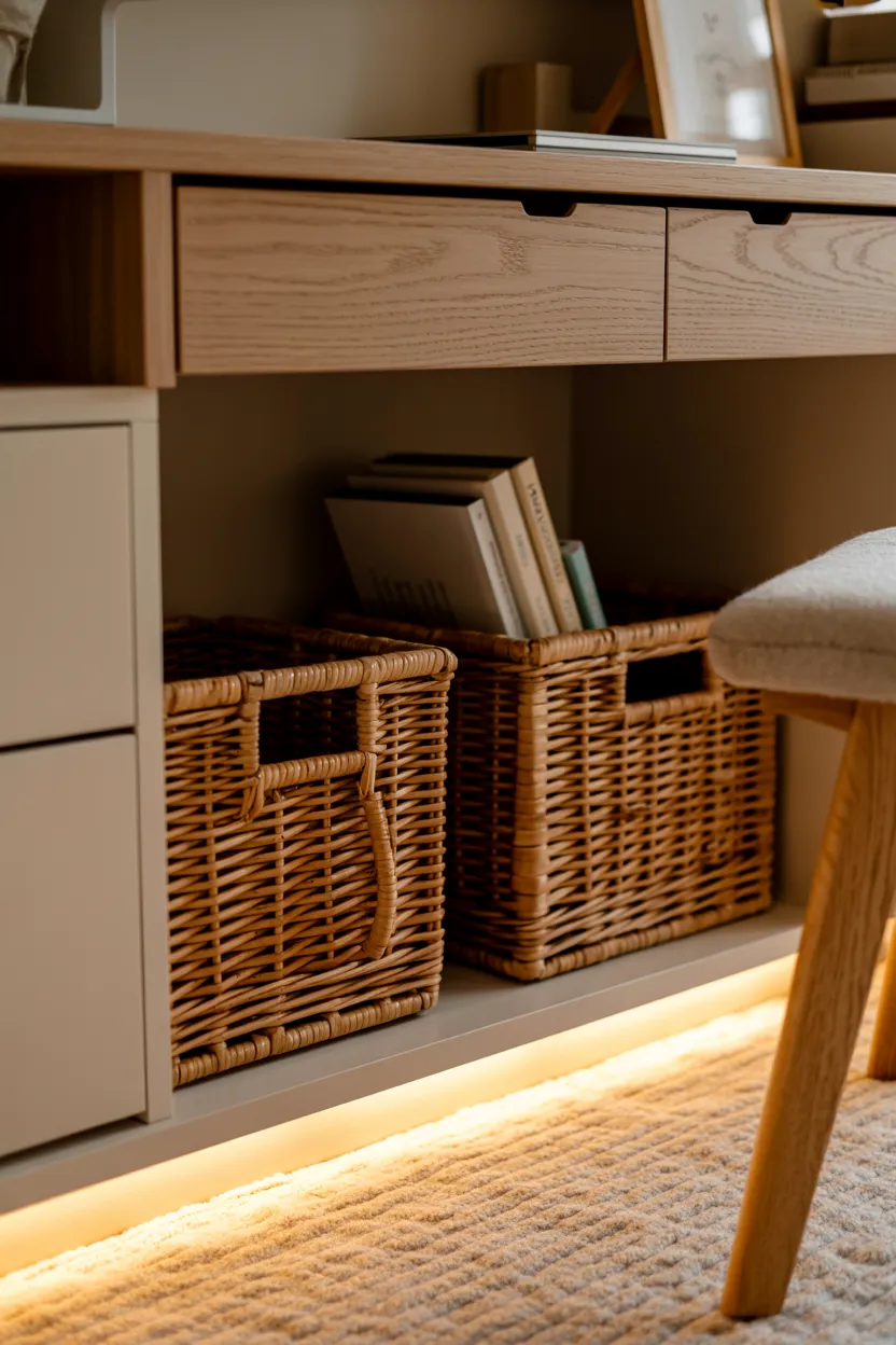 under-desk storage baskets