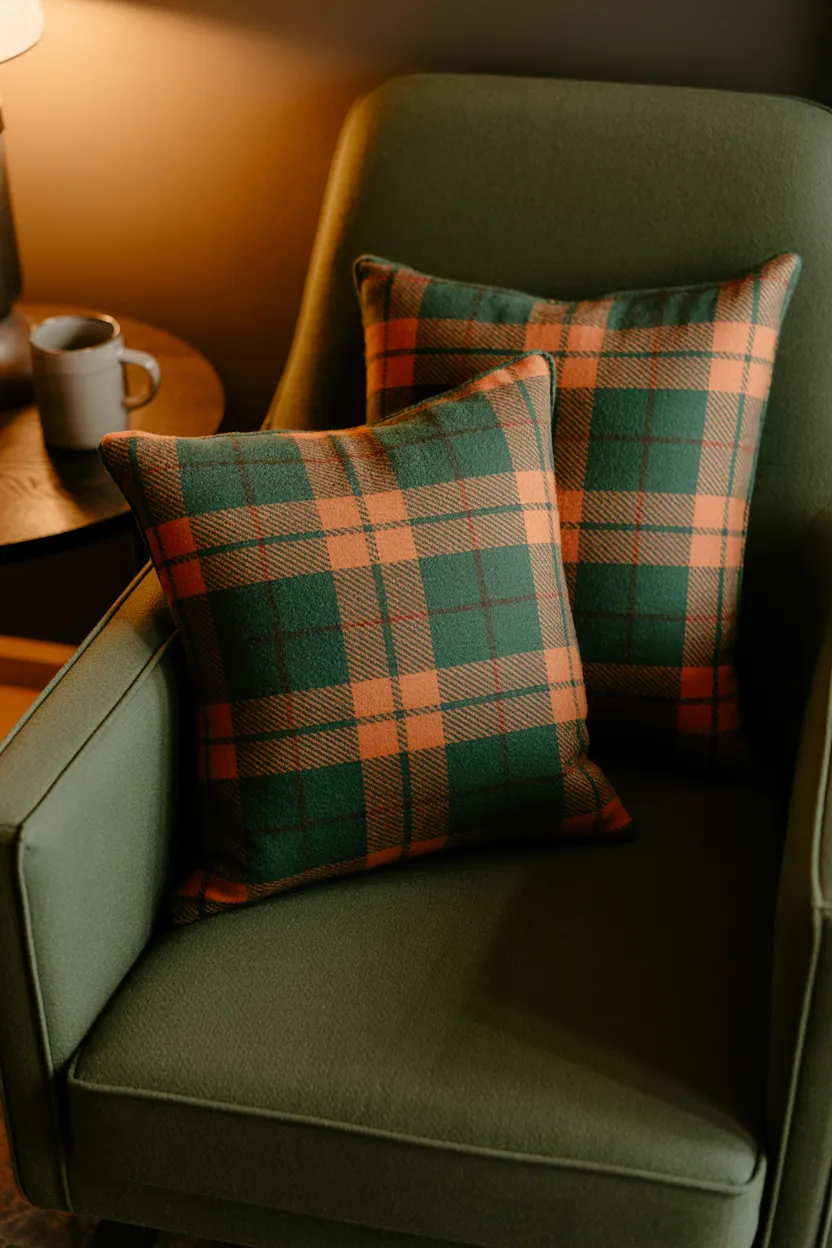 plaid accent pillows