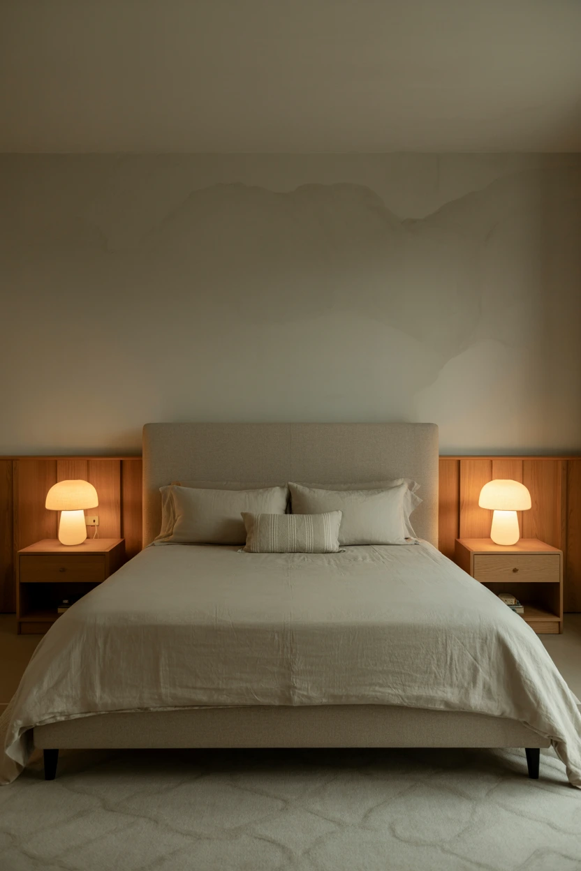 balanced bedroom headboard wall