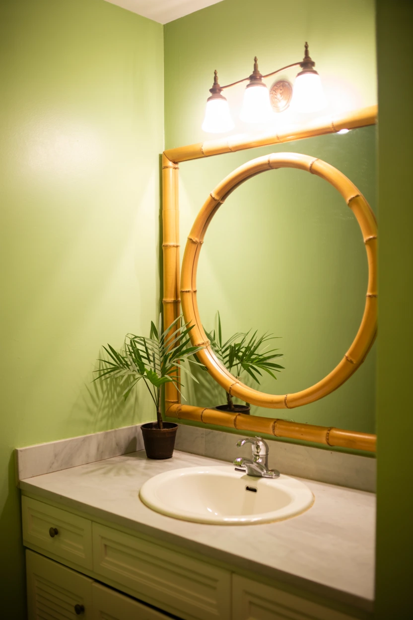 bamboo framing mirror