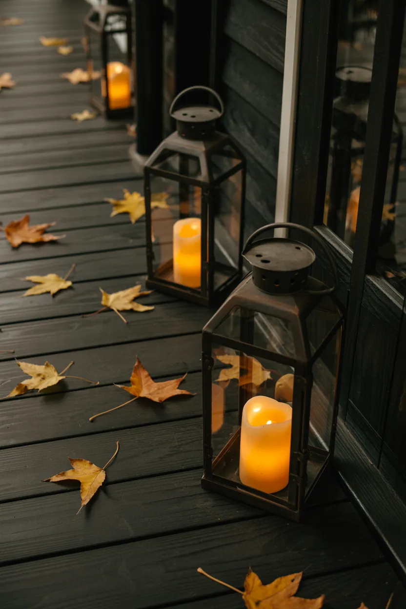 glowing porch lanterns