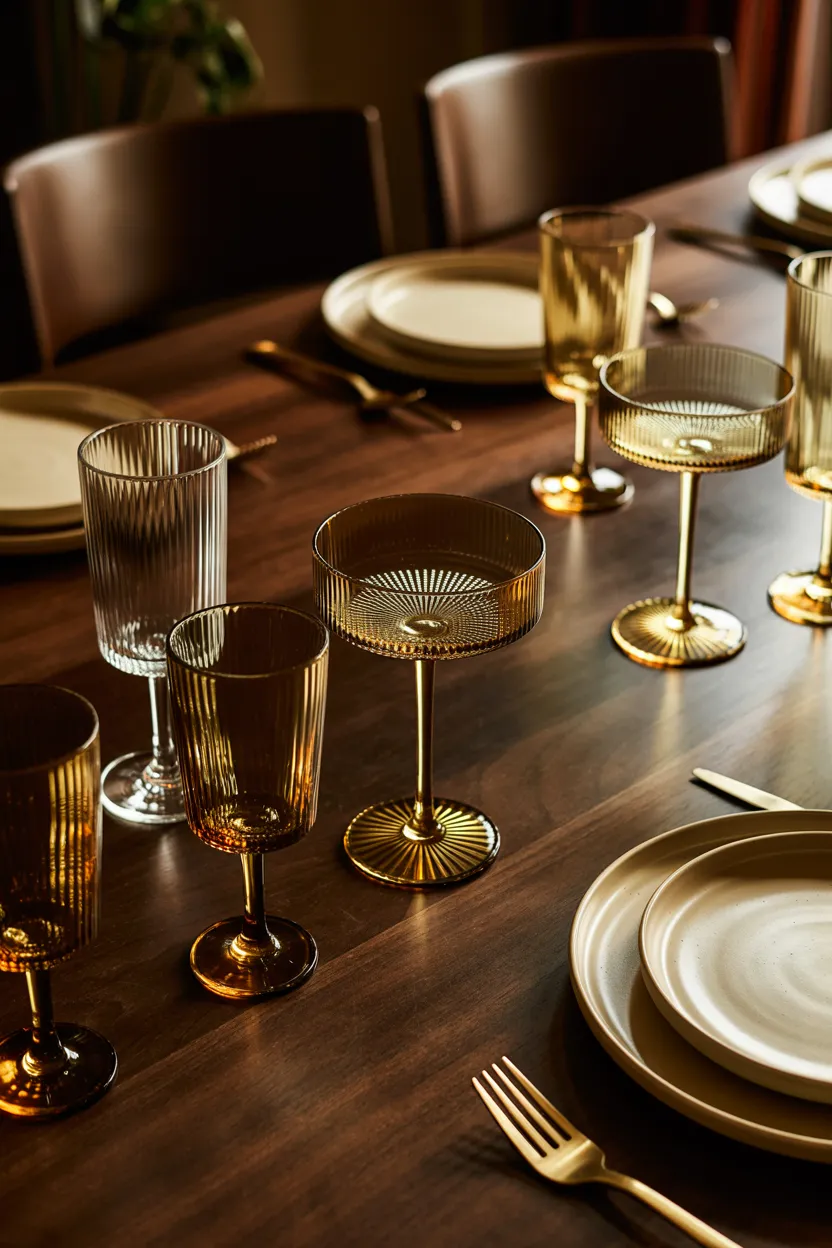 vintage amber glassware