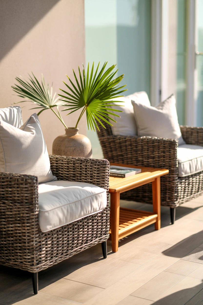 woven rattan seating