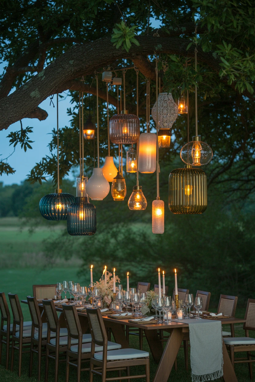 hanging lantern clusters