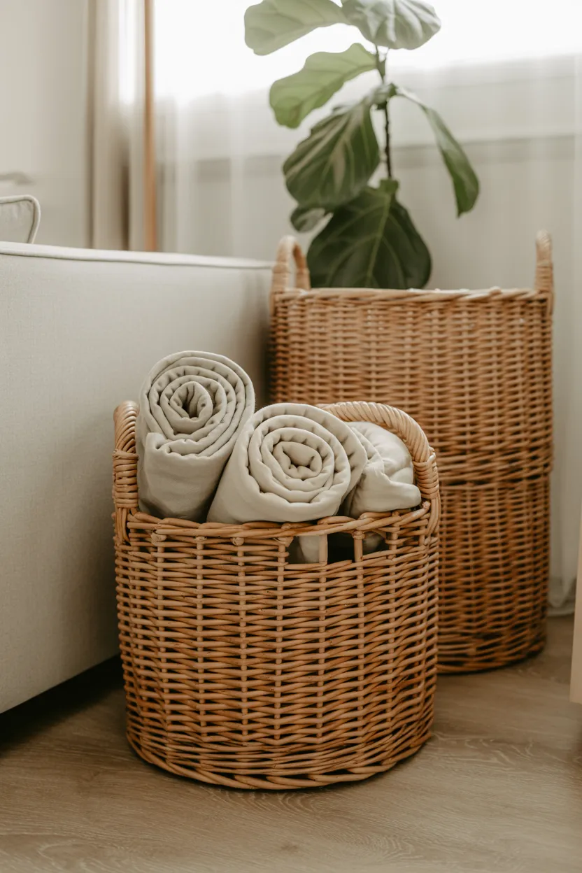 woven rattan baskets