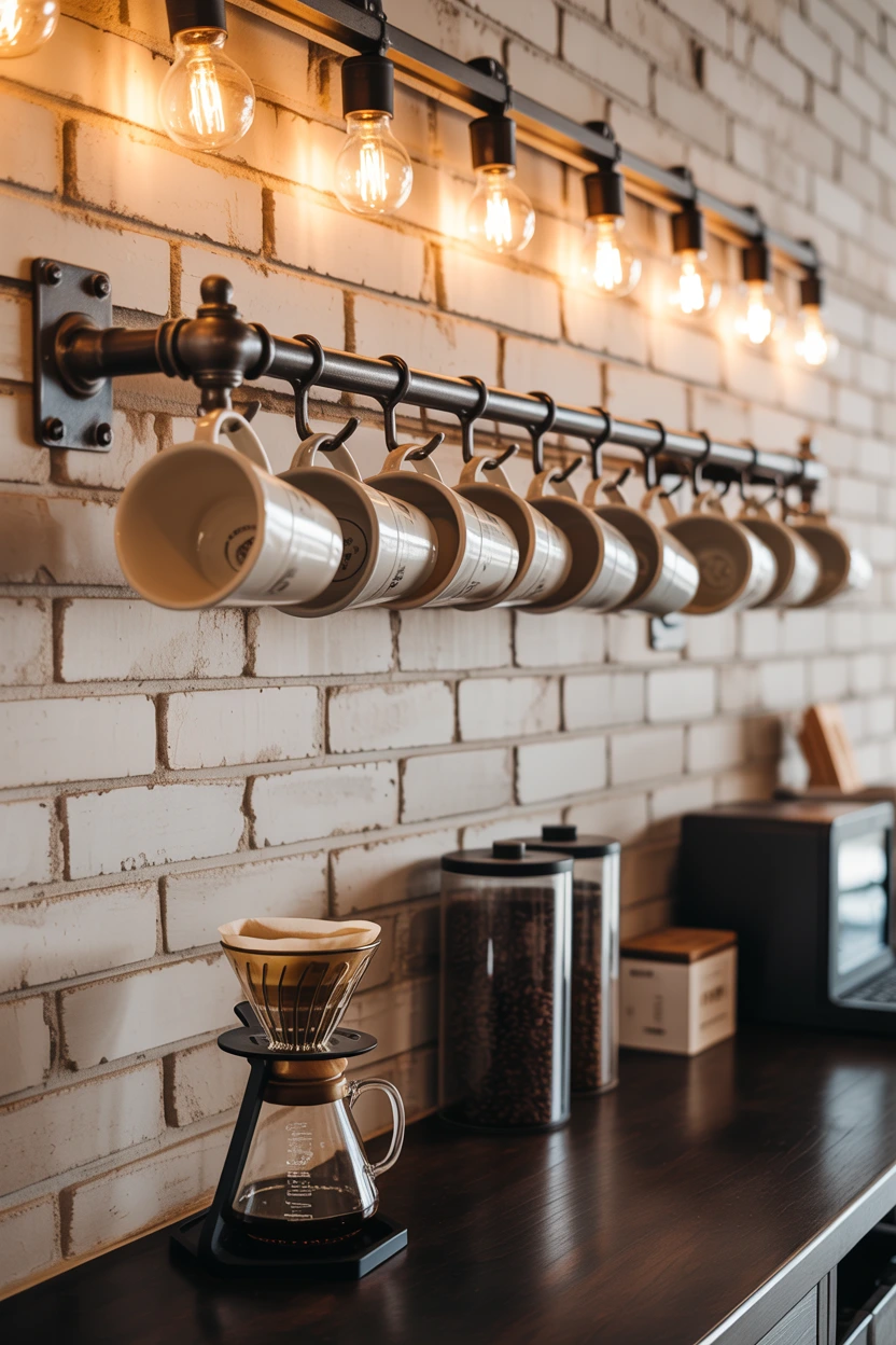 industrial pipe mug rack