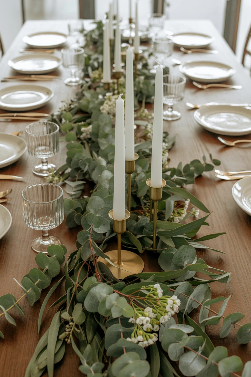 greenery table runners