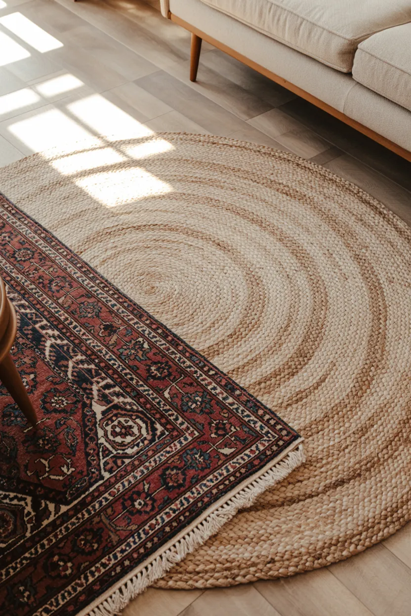 layered jute rugs
