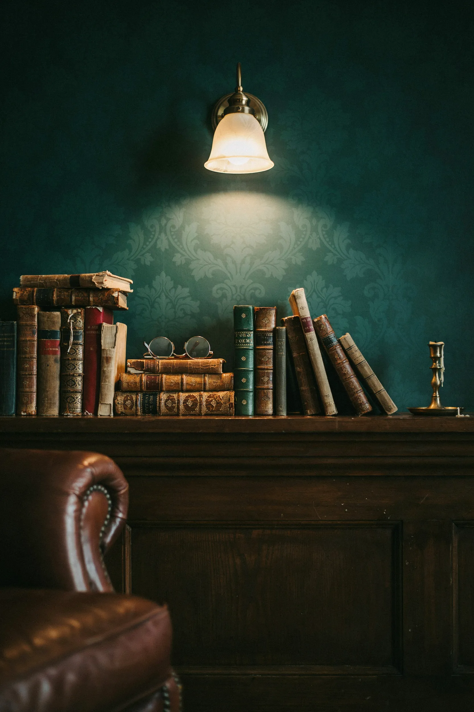 stacked vintage books