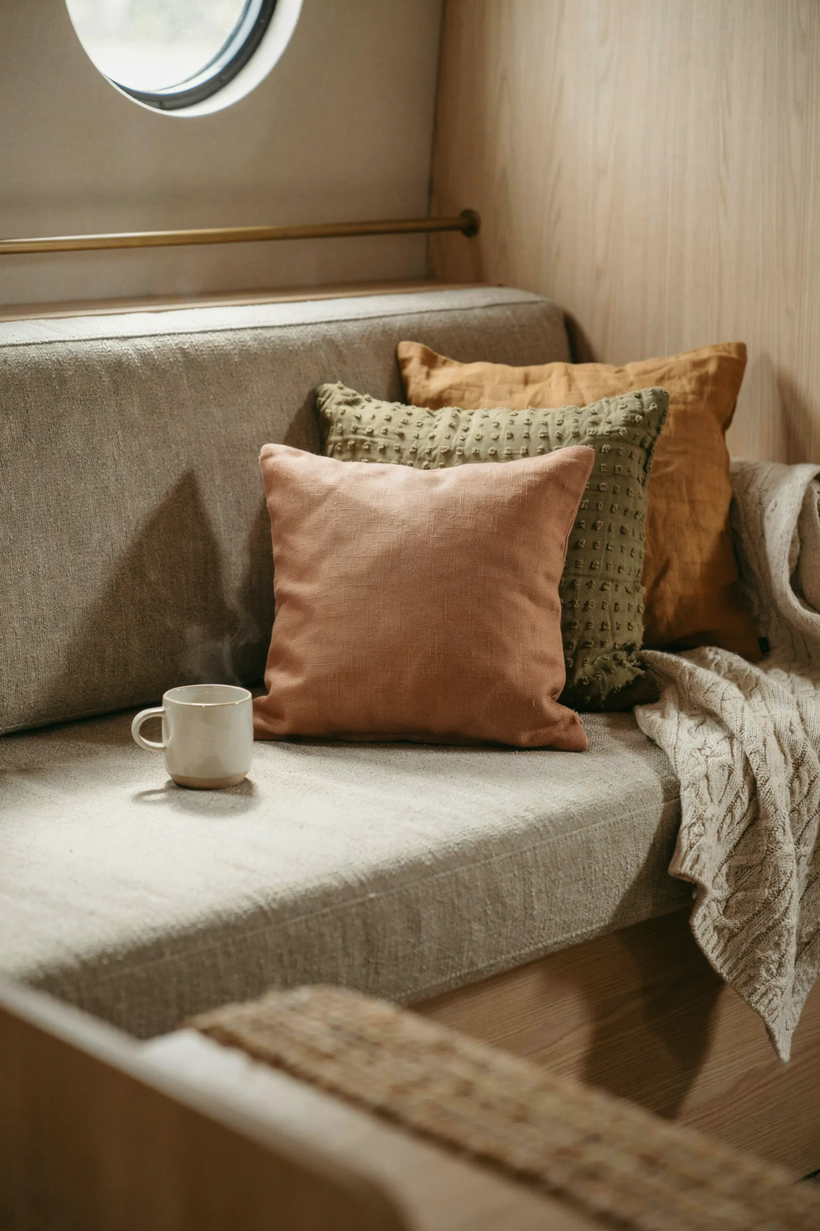 earth tone textured cushions