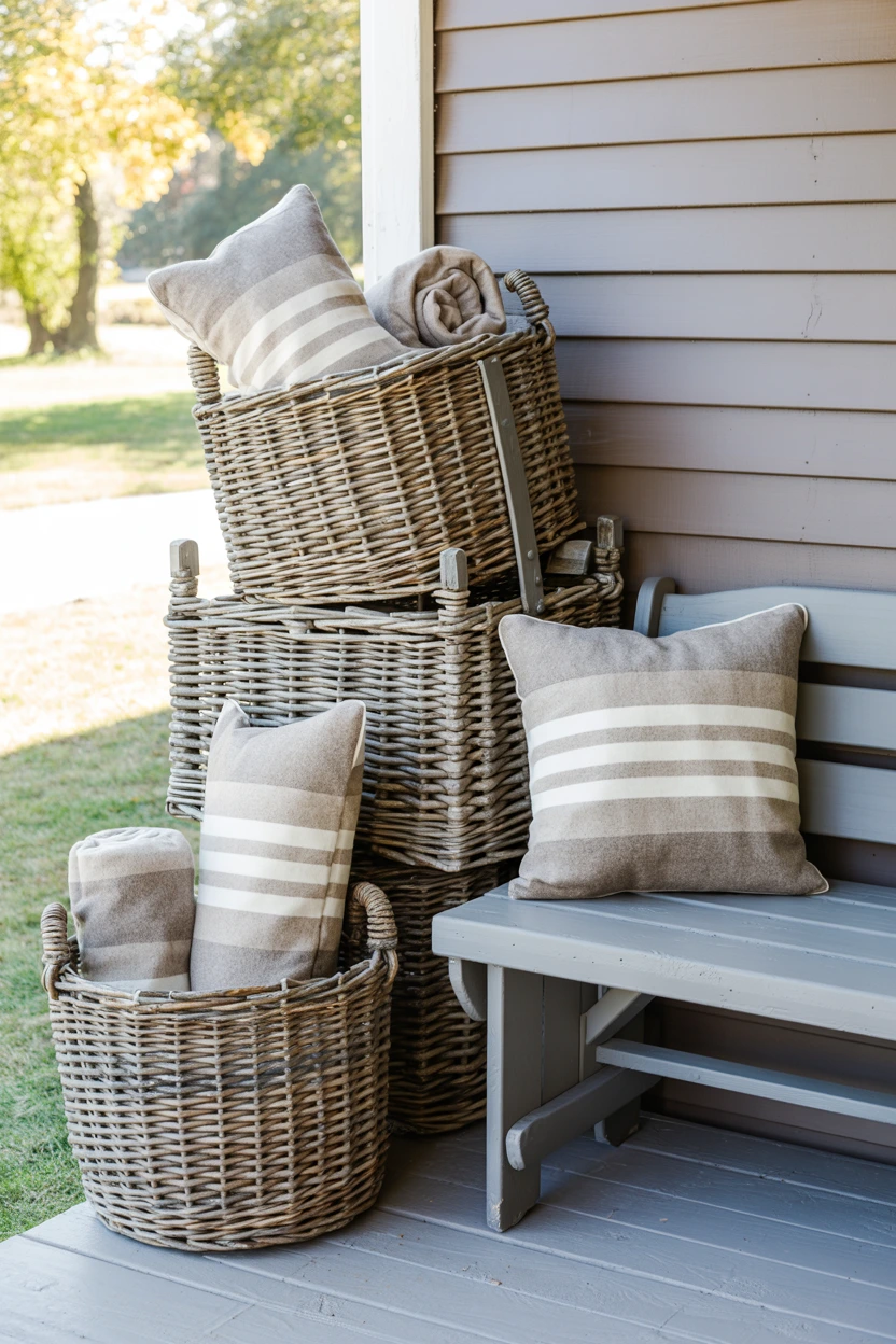 wicker storage baskets