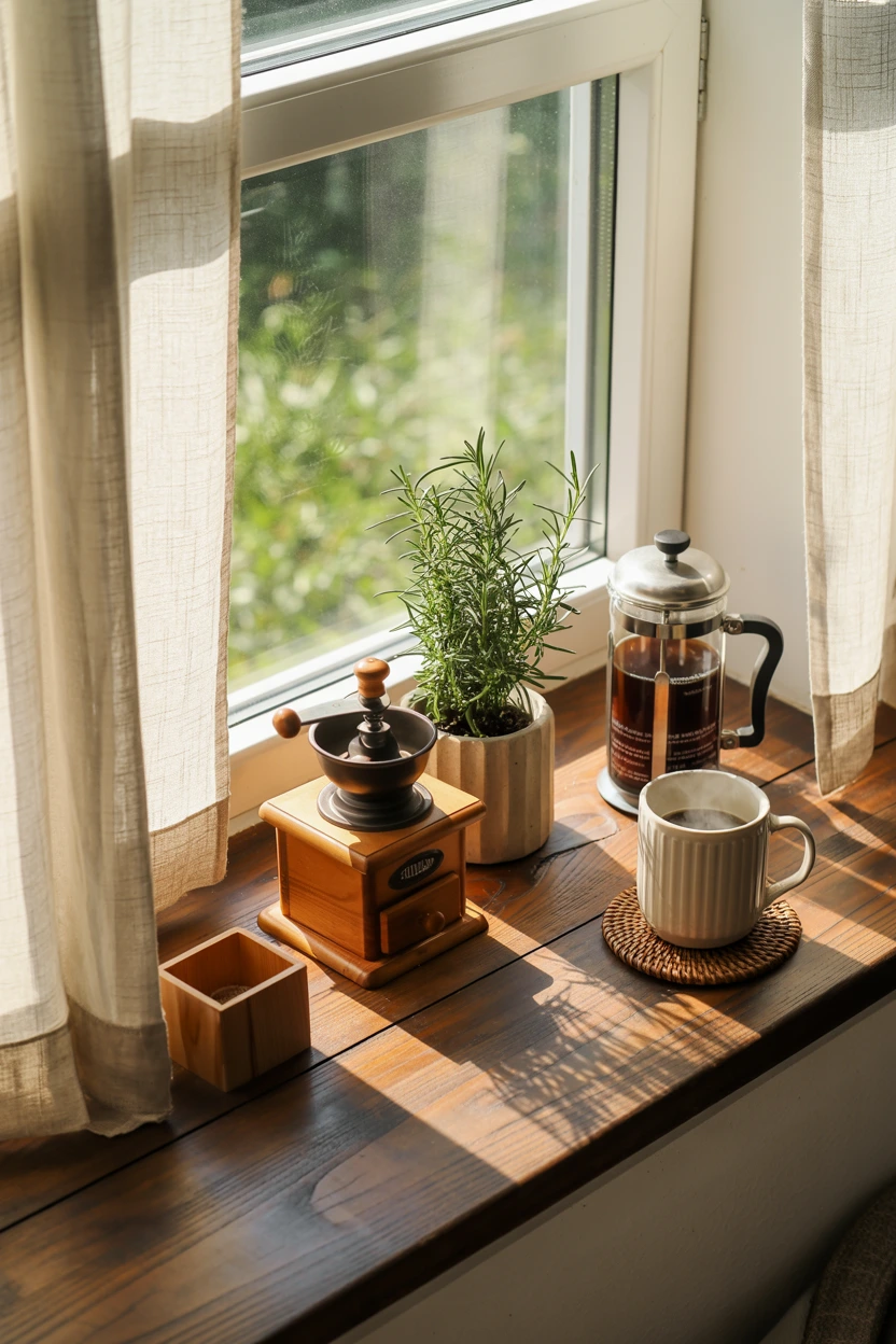 cozy window sill station