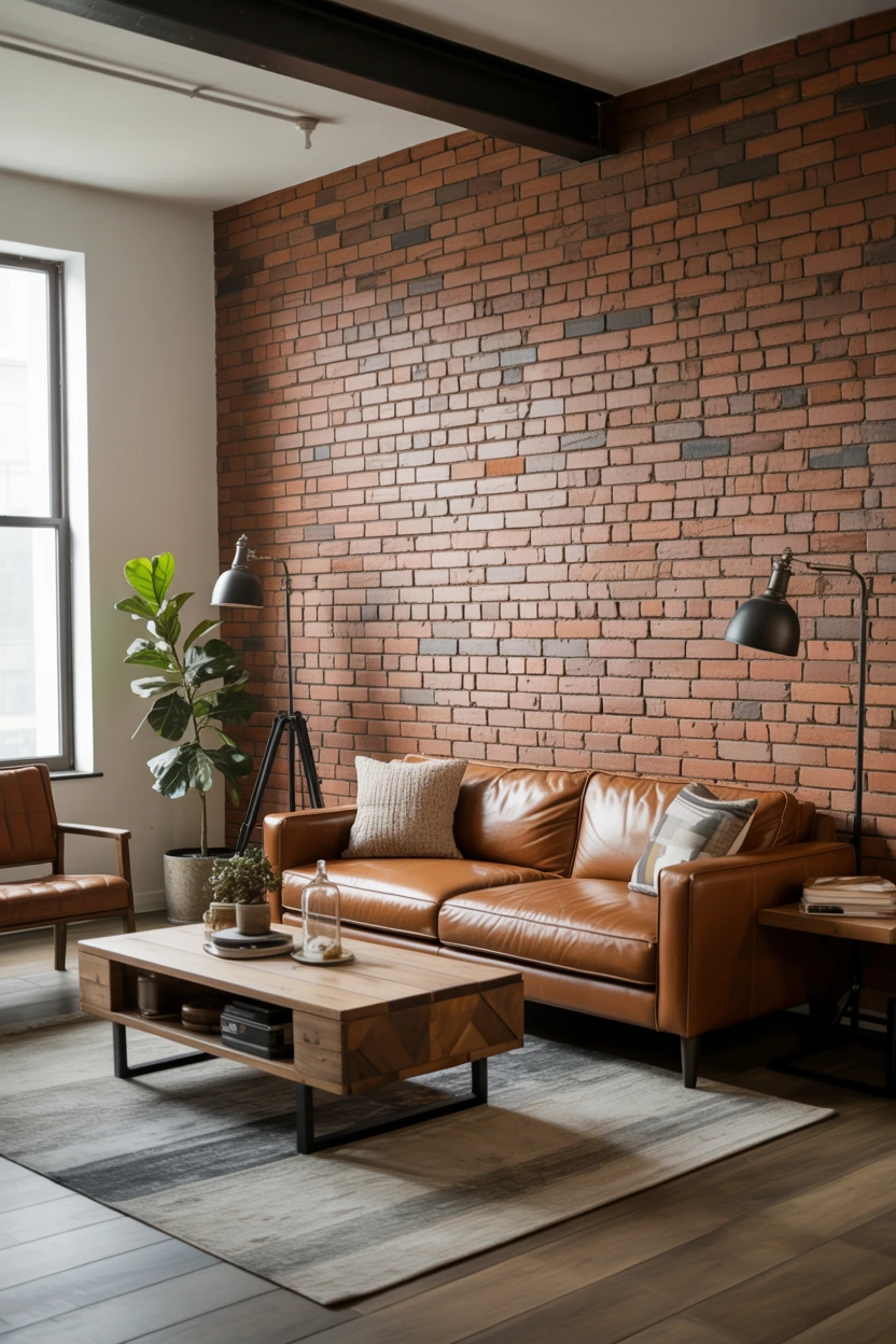 exposed red brickwork