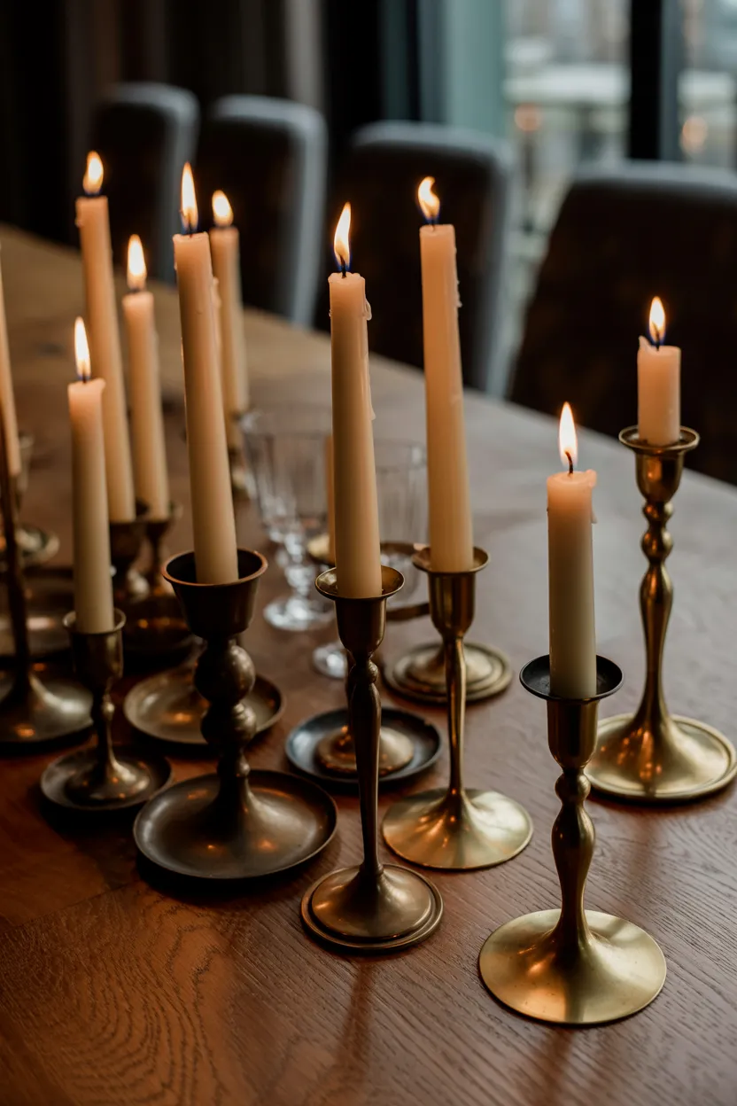 vintage brass candlesticks