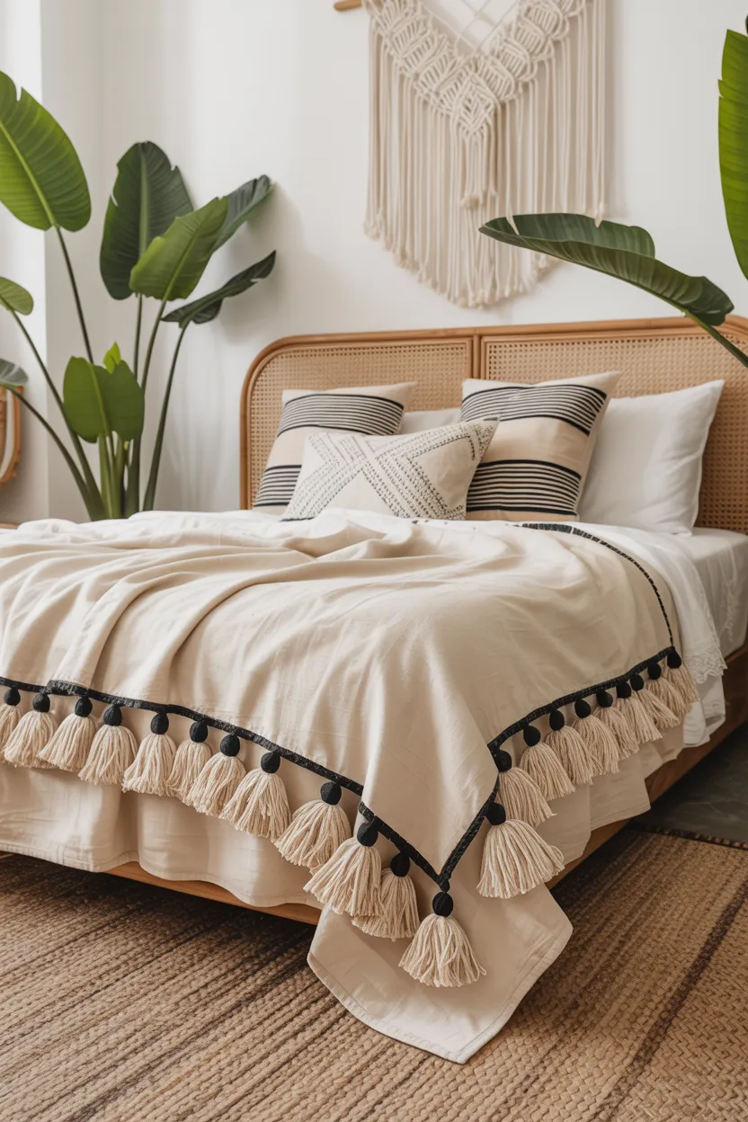boho tasseled blankets