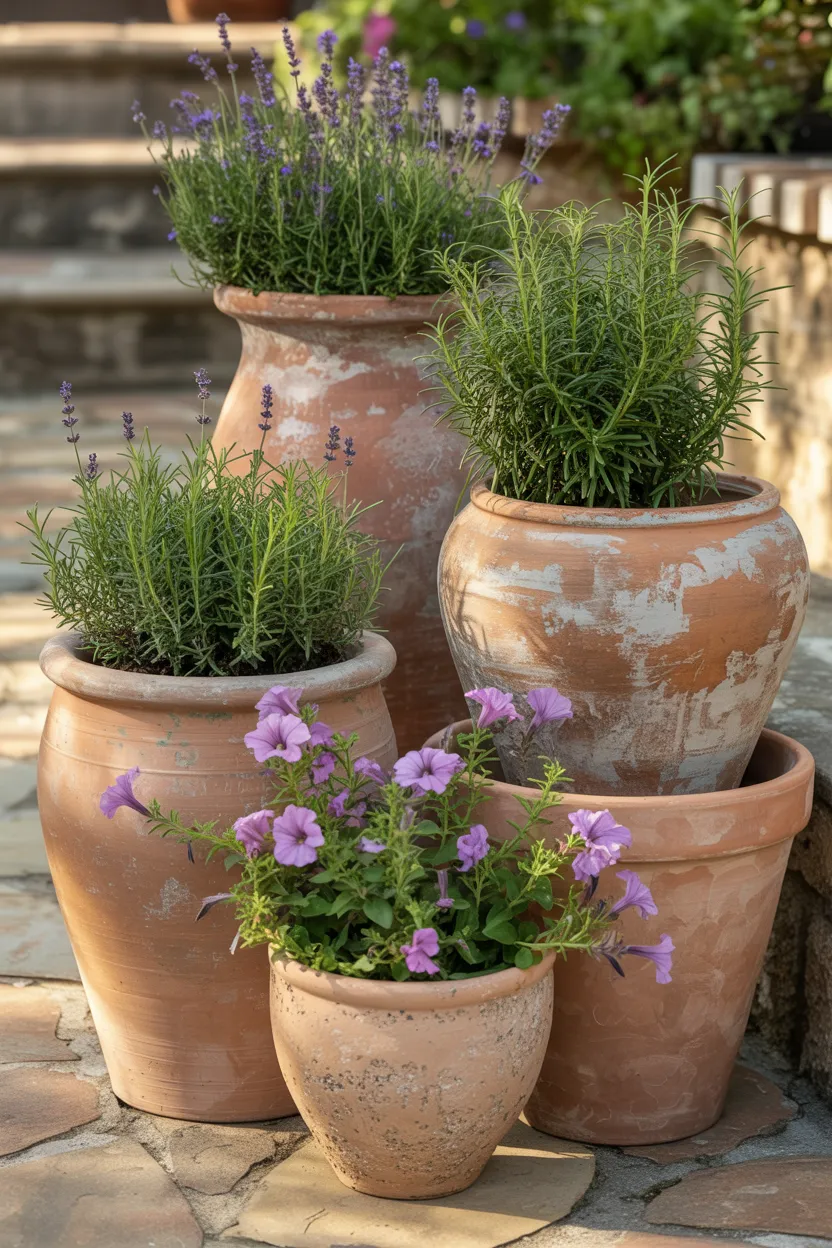 terracotta pot clusters