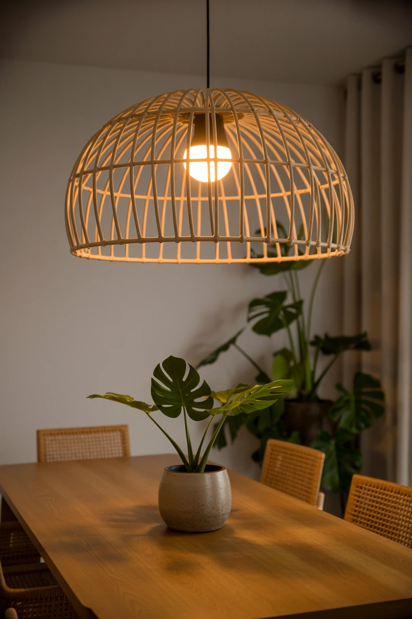 hanging rattan pendant