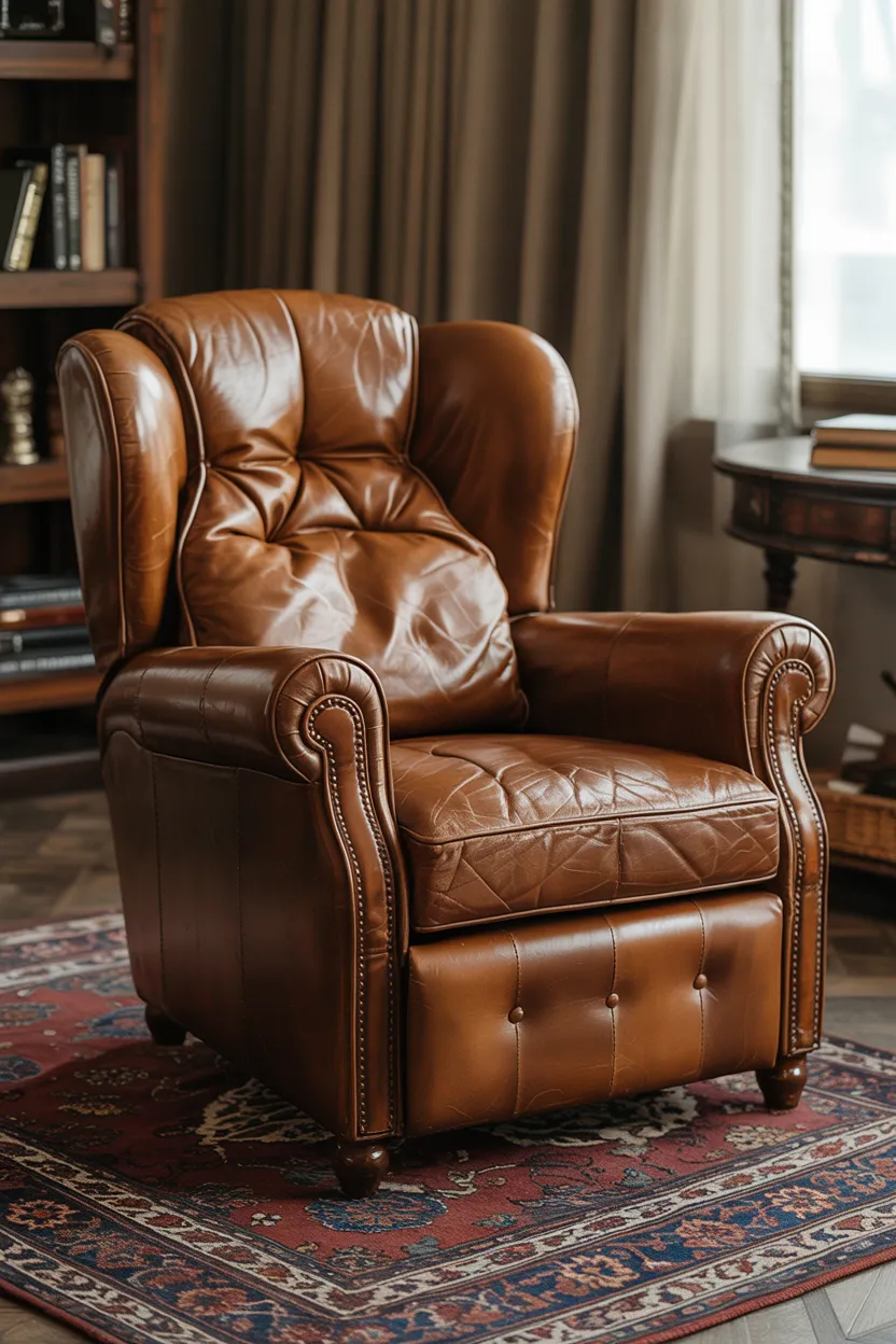 vintage leather recliner
