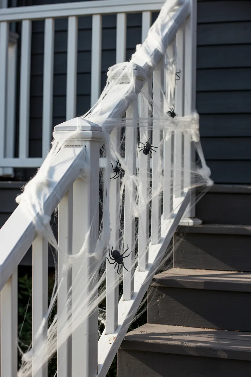 faux cobweb railings