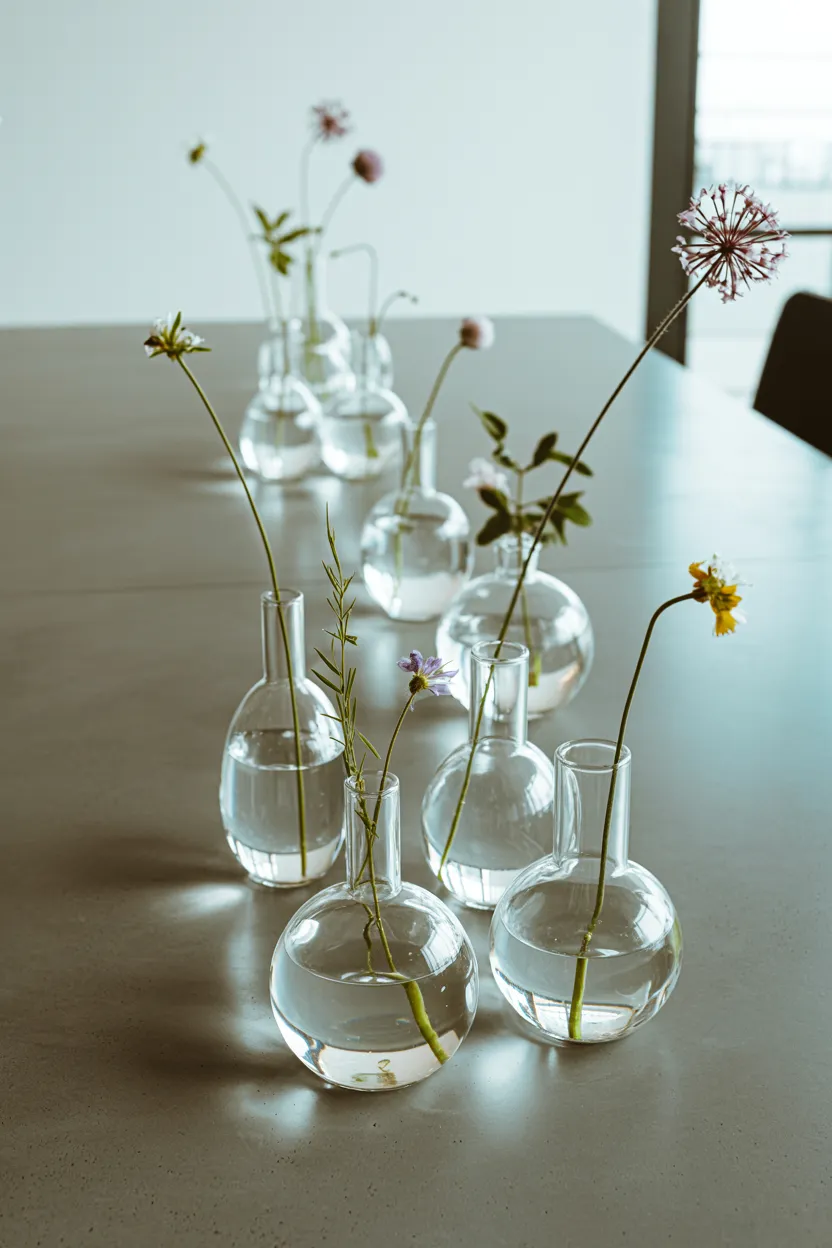 asymmetrical bud vases