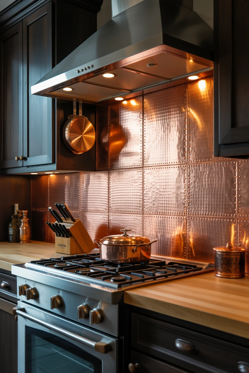 metallic copper accents