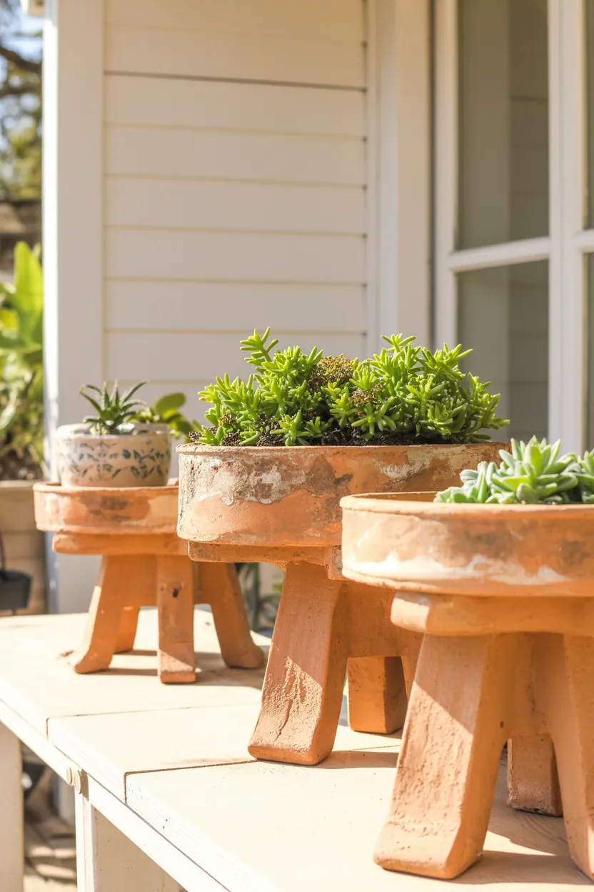 terracotta tabletop planters