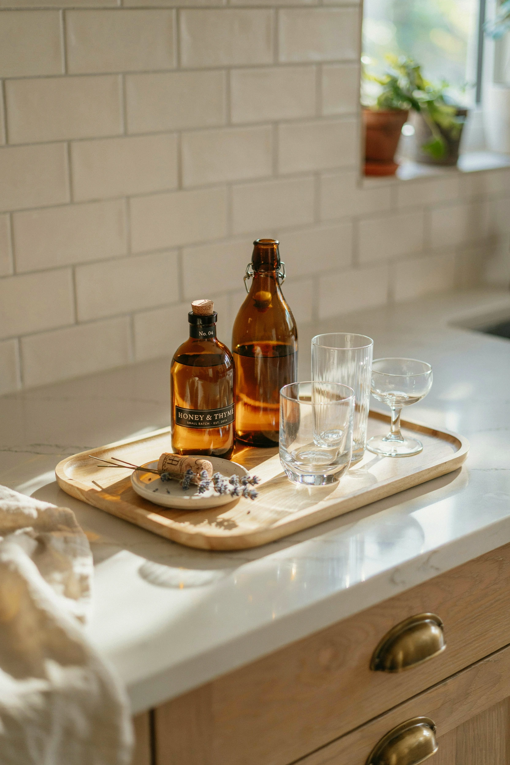 warm amber glassware