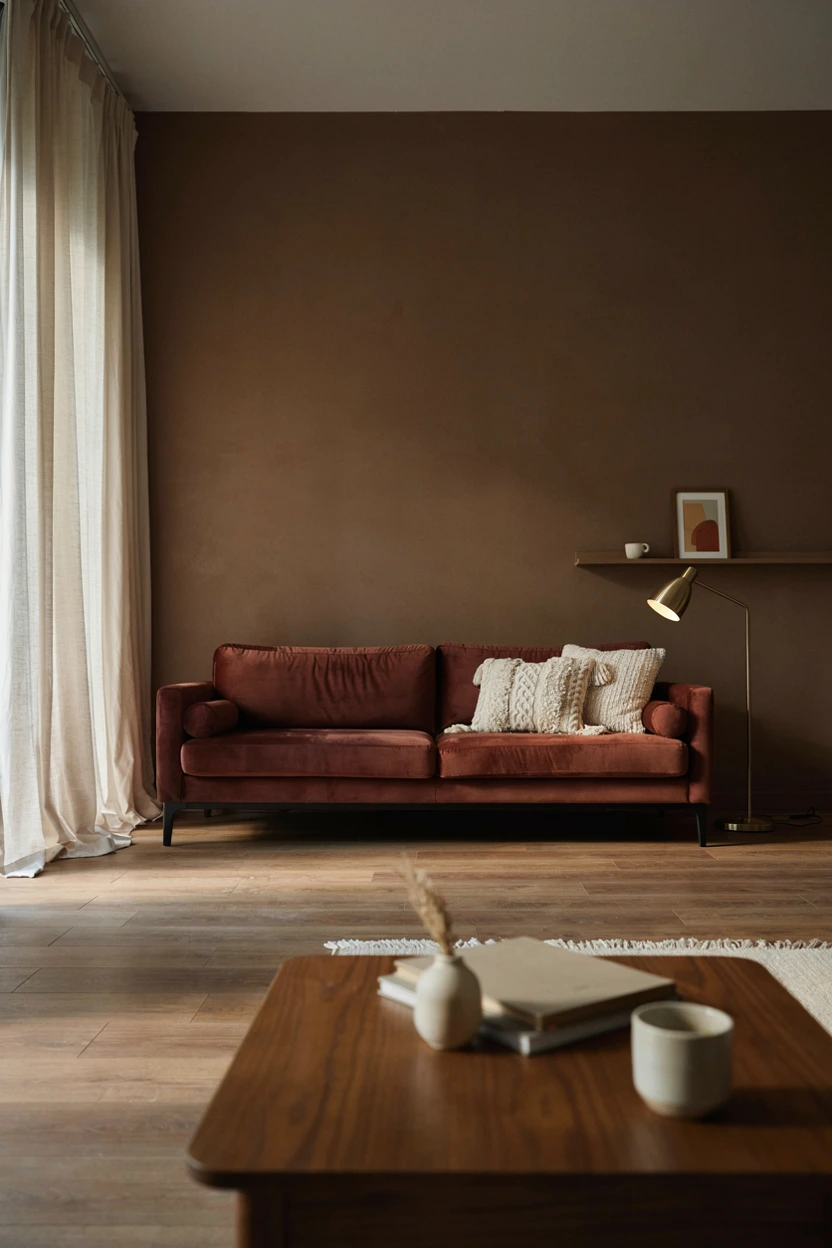 velvet sofa styling