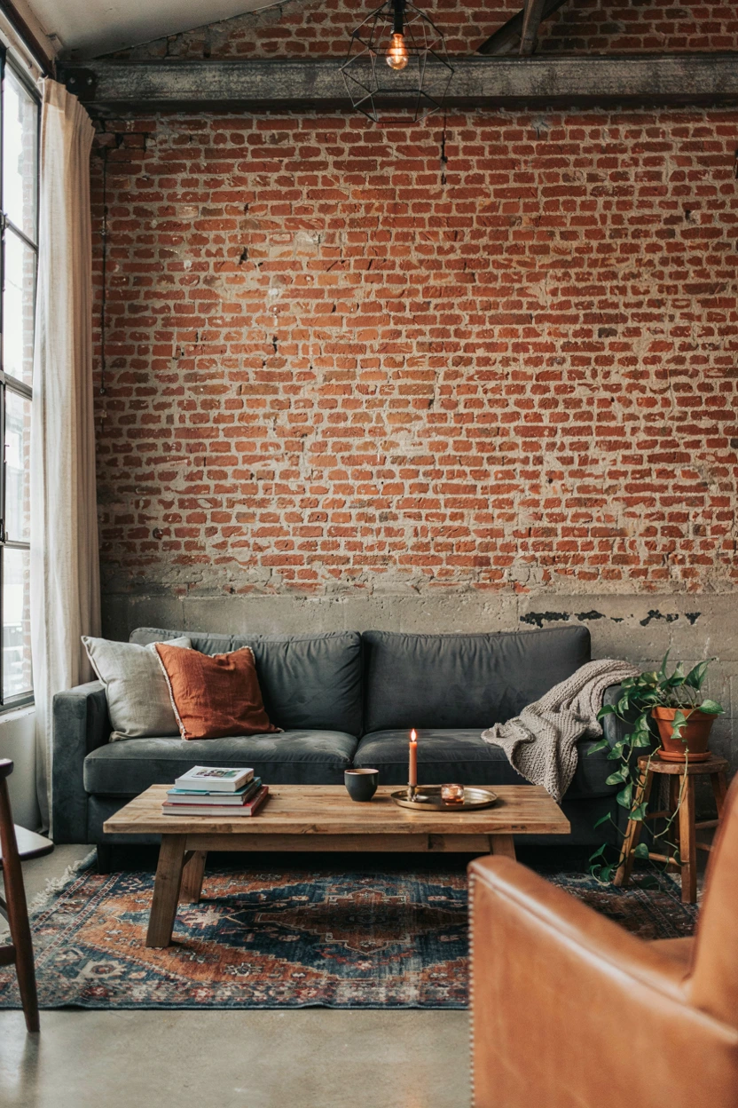 exposed brick walls