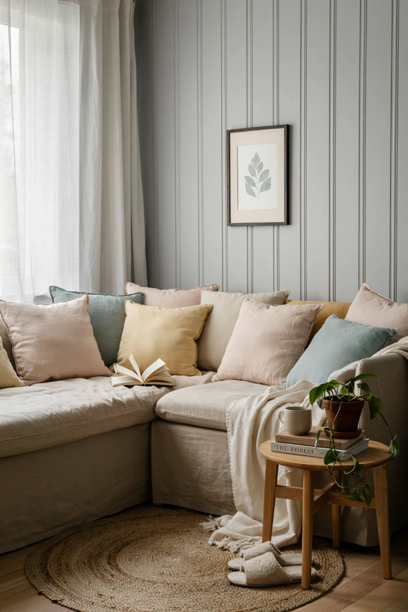 corner daybed with pillows