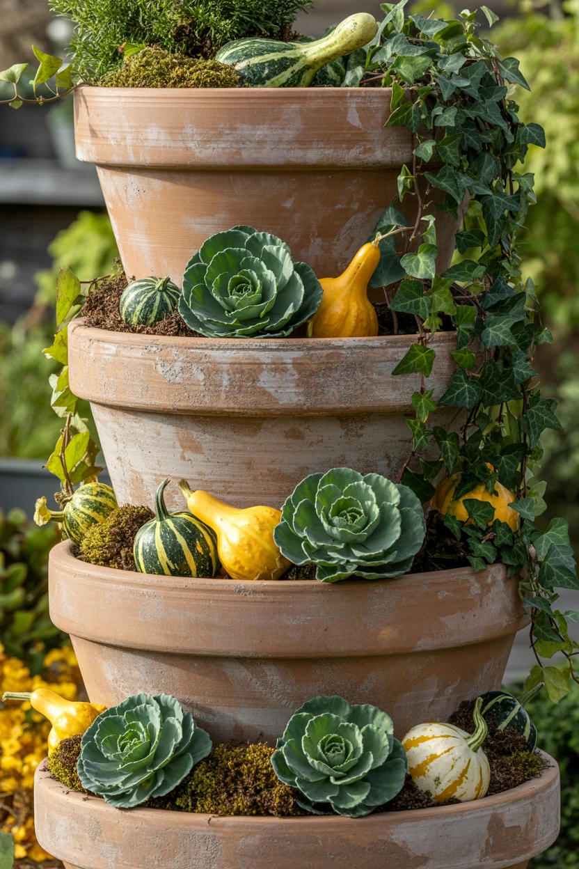 terracotta pot tower